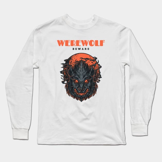 American Werewolf in London Horror Long Sleeve T-Shirt by WikiDikoShop